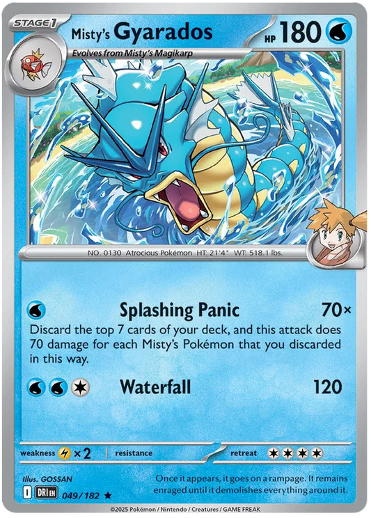 Misty's Gyarados Holo #049 uit de Pokémon set Destined Rivals