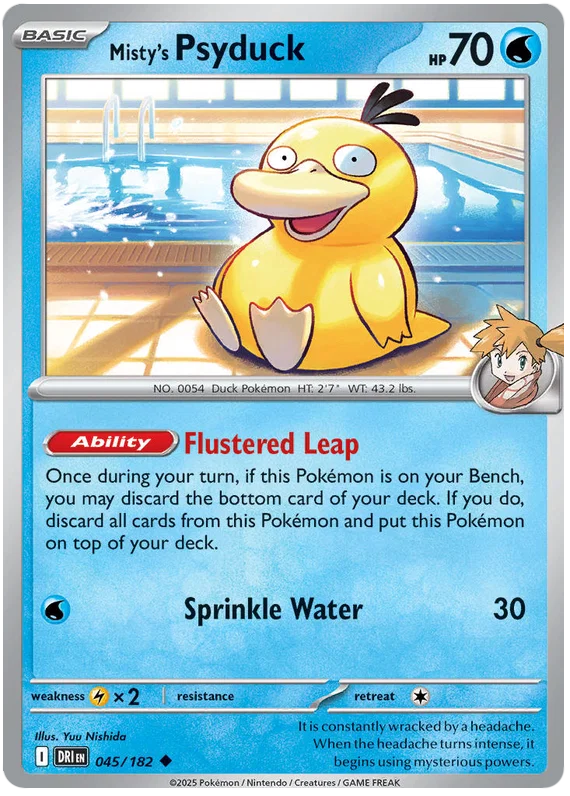 Misty's Psyduck #045 common Pokémon kaart uit de Destined Rivals set