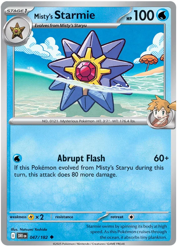 Misty's Starmie common Pokémon kaart nummer 047 uit de Destined Rivals set
