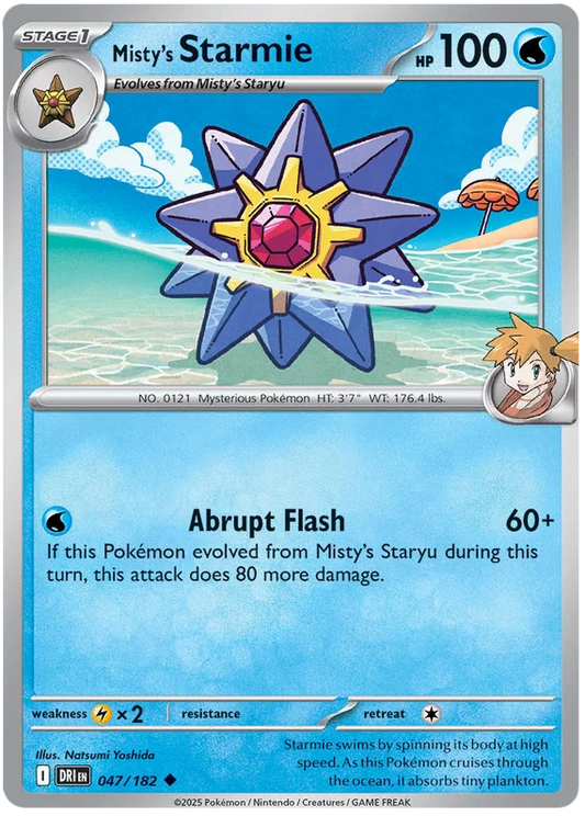 Misty's Starmie common Pokémon kaart nummer 047 uit de Destined Rivals set