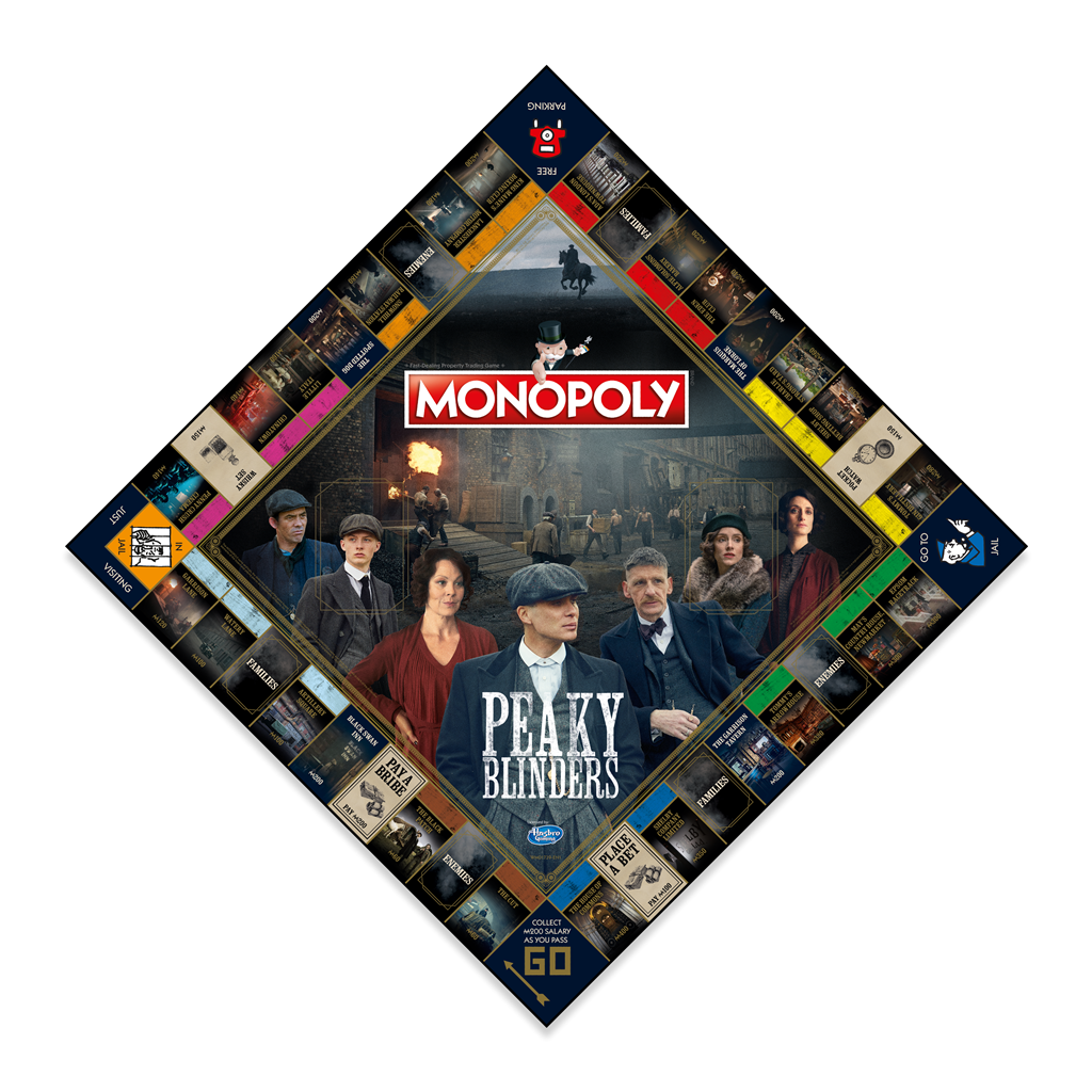 Monopoly Peaky Blinders bordspel met iconische locaties en speelpionnen