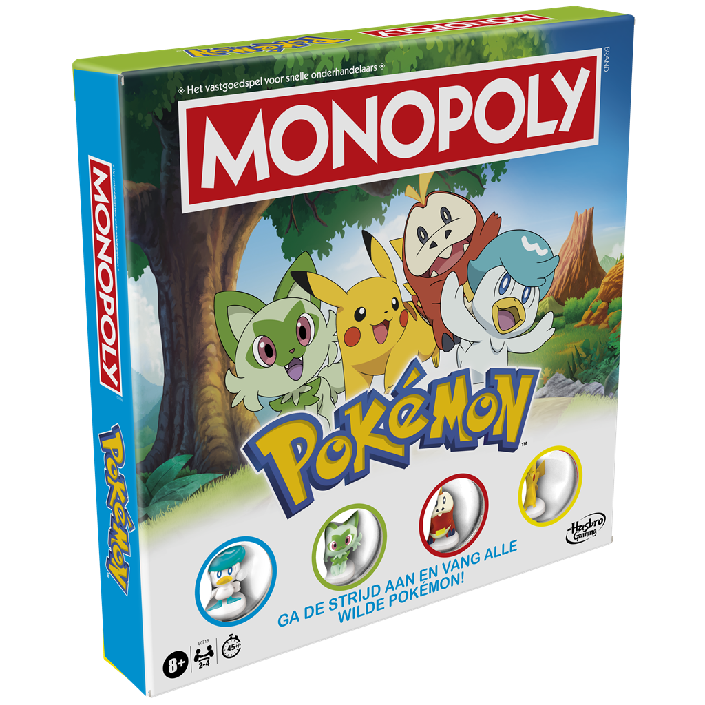 Monopoly Pokémon Speciale Editie met Pikachu, Sprigatito, Fuecoco en Quaxly, het leukste bordspel voor familieavond en kinderen