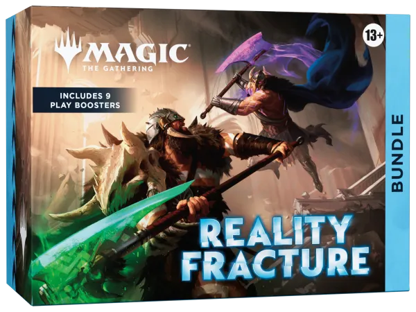 De officiële Magic: The Gathering Reality Fracture Bundle met 9 Play Boosters, exclusieve promo en accessoires.