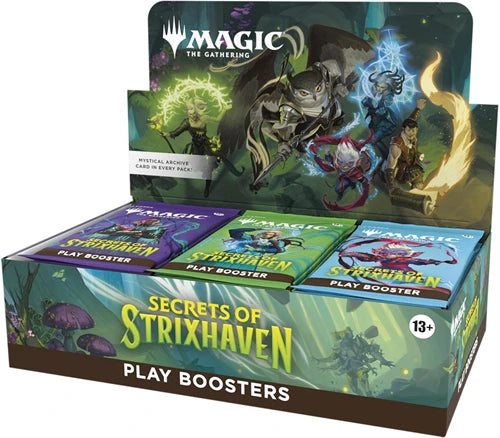 Verzegelde Magic: The Gathering Secrets of Strixhaven Play Boosterbox met 36 packs.