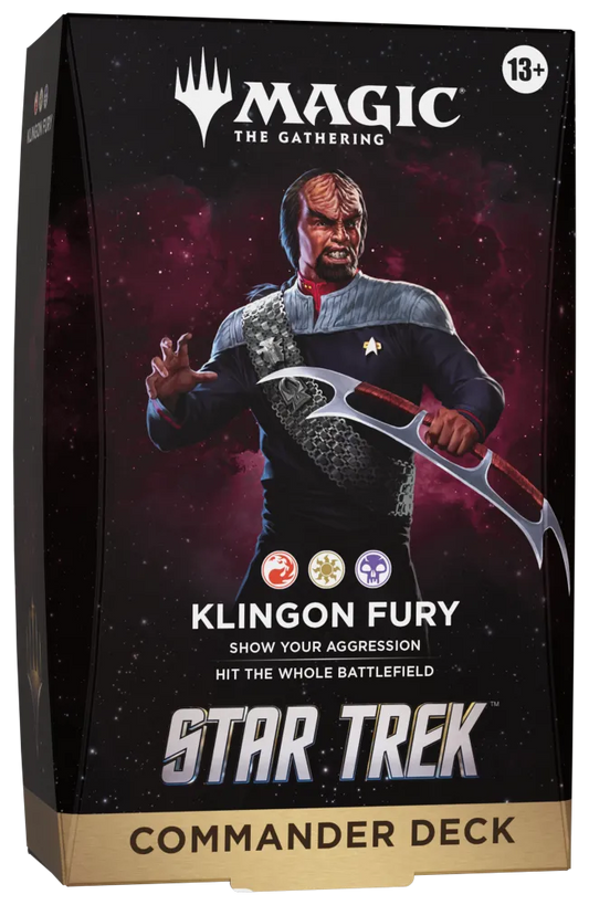 Magic the Gathering Star Trek Commander Deck Klingon Fury met Worf op de verpakking