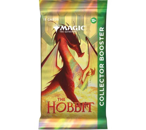 Vooraanzicht van een individueel Magic: The Gathering The Hobbit Collector Boosterpack.