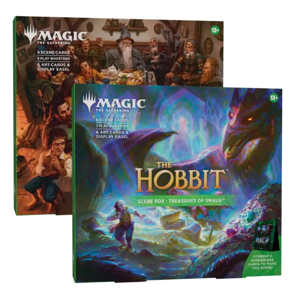 Complete set van 2 Magic: The Gathering The Hobbit Scene Boxen: Crack the Plates en Treasures of Smaug.