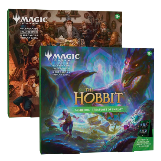 Complete set van 2 Magic: The Gathering The Hobbit Scene Boxen: Crack the Plates en Treasures of Smaug.