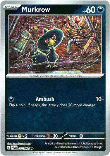 Murkrow #057 Reverse Holo kaart uit de Pokémon set Phantasmal Flames