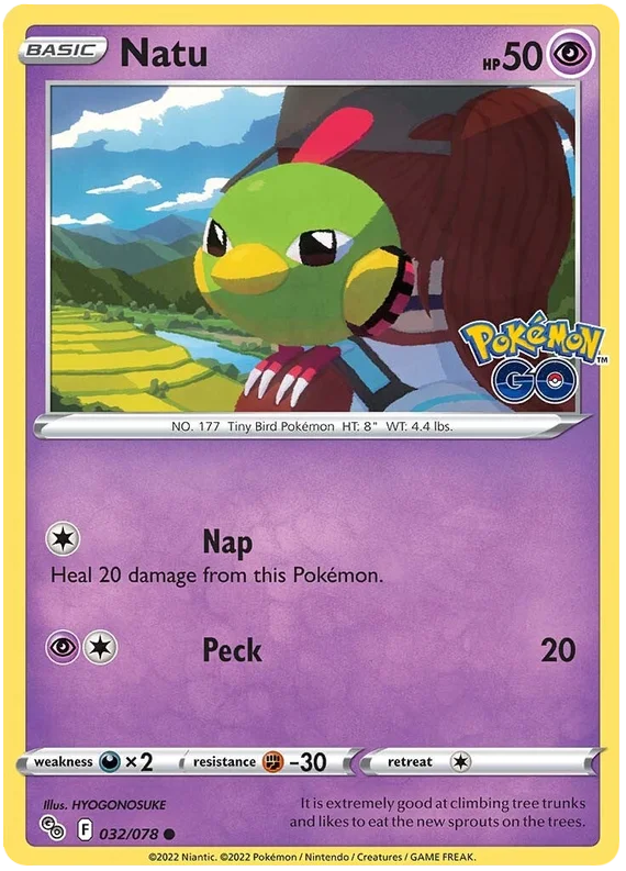Natu common kaart 032/078 uit de Pokemon Go set
