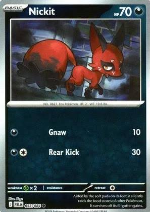 Nickit Reverse Holo Pokémon kaart nummer 053 uit de Pitch Black set