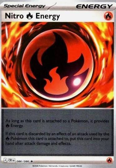 Nitro Energy Reverse Holo #086 uit de Chaos Rising Pokémon kaartenset