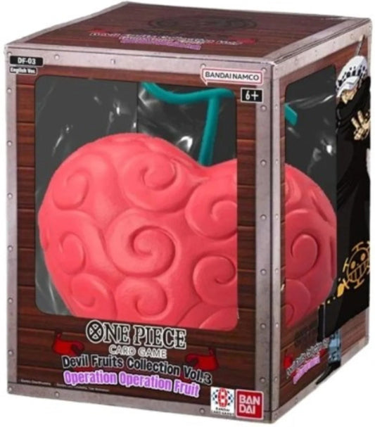 One Piece Devil Fruits Collection Vol. 3 met OP-12 boosterpacks, DON!! kaart en Op-Op Fruit display case