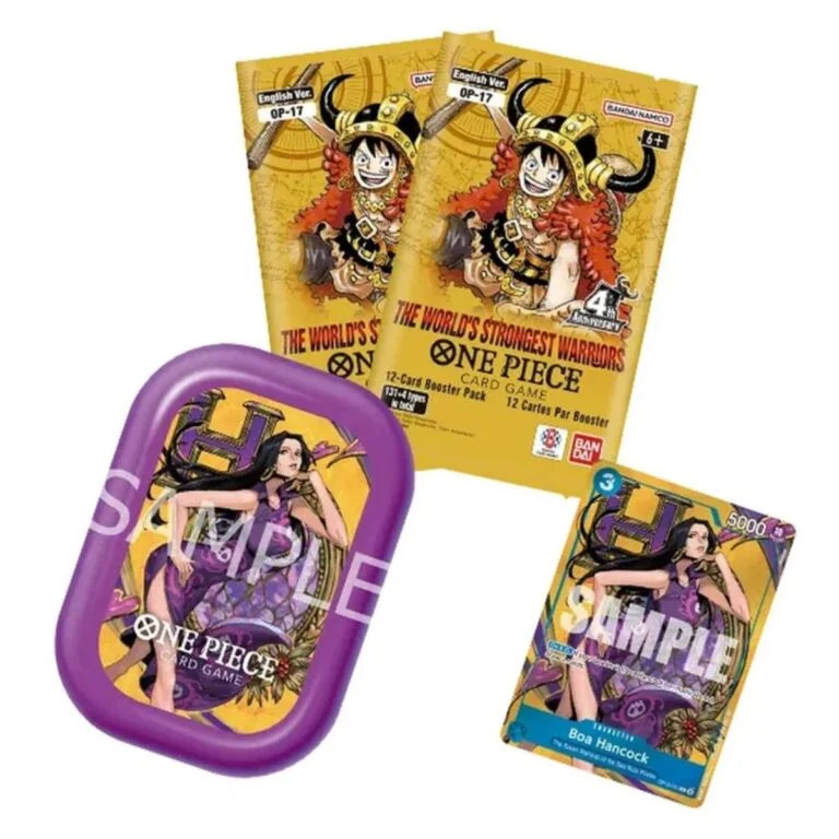 Paarse One Piece Mini Tin Vol 3 met Boa Hancock inclusief TCG boosters en promotiekaart