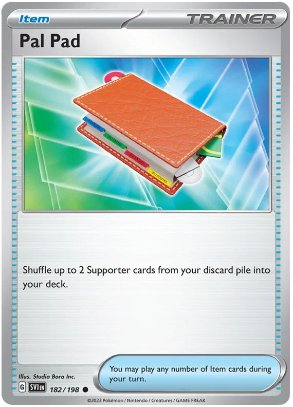 Pal Pad common trainerkaart nummer 182 uit de Pokémon Scarlet & Violet set