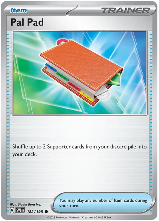 Pal Pad common trainerkaart nummer 182 uit de Pokémon Scarlet & Violet set