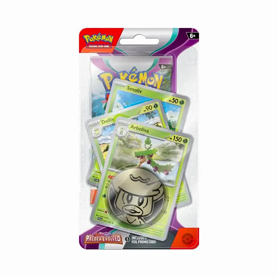 Paldea Evolved Arboliva Premium Checklane Blister met promo kaarten en boosterpack