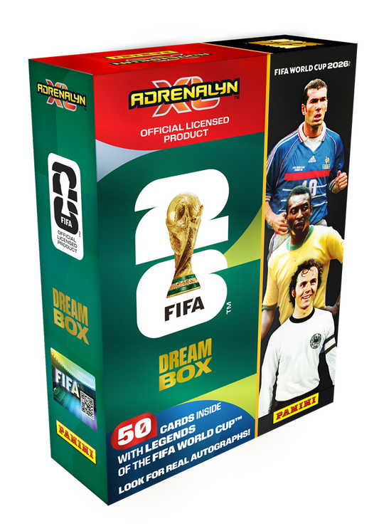 Panini Adrenalyn XL FIFA World Cup 2026 Dream Box met vijftig voetbalkaarten inclusief exclusieve Legend kaarten