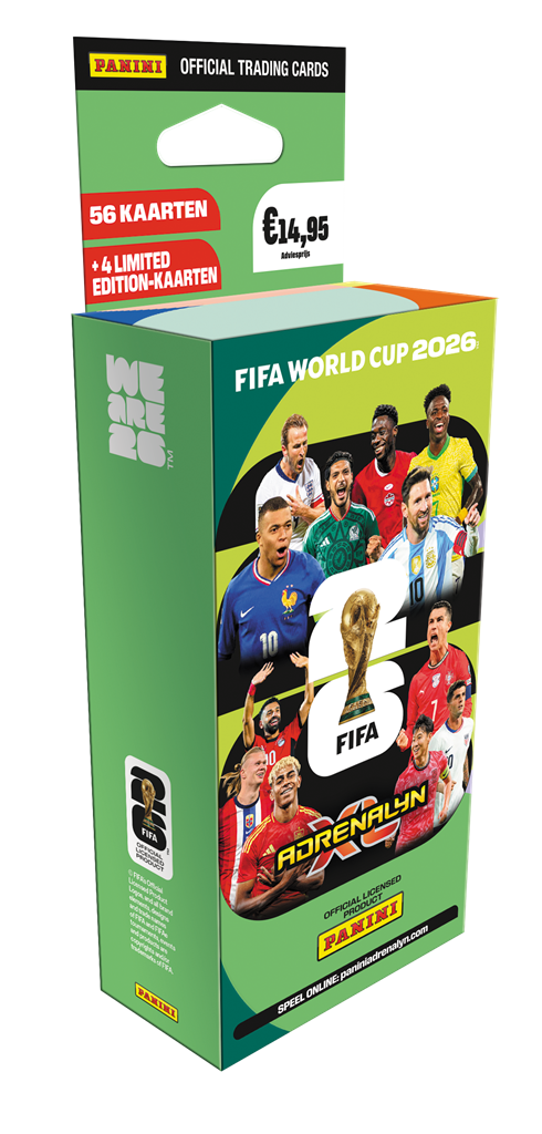 Panini Adrenalyn XL FIFA World Cup 2026 Eco Blister met 56 kaarten en 4 limited editions