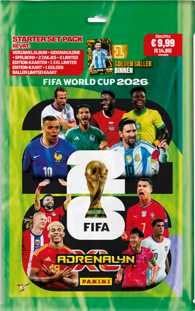 Officieel Panini Adrenalyn XL FIFA World Cup 2026 Starter Pack met verzamelalbum en 3 packs