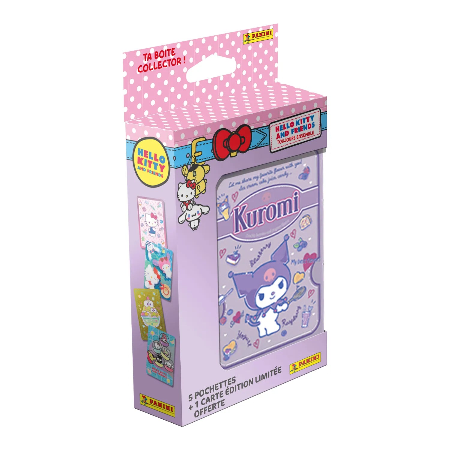Panini Hello Kitty and Friends TCG Pocket Tin Kuromi verzamelblik met trading cards - vooraanzicht