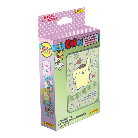 Panini Hello Kitty and Friends TCG Pocket Tin met Pompompurin design en trading cards - vooraanzicht