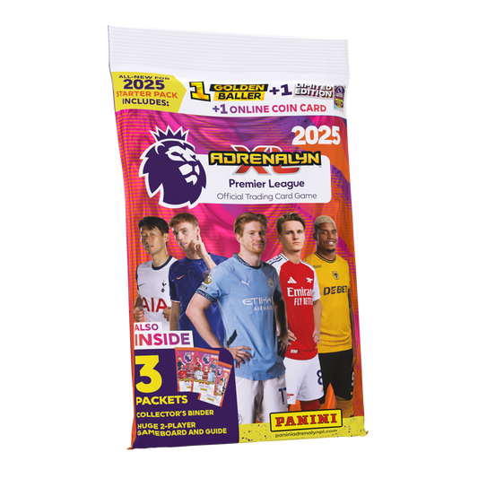 Panini Adrenalyn XL Premier League 24/25 Starter Pack met verzamelalbum, boosters, limited edition en Golden Baller kaart