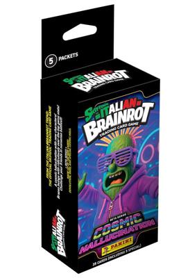 Vooraanzicht van de kartonnen Panini Skifidol Italian Brainrot TC 2 Ecoblister verpakking met 5 boosters.