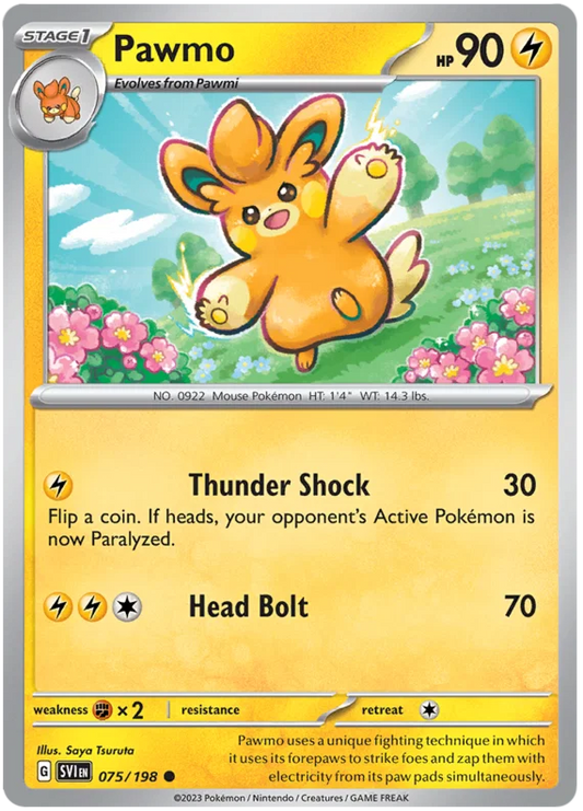 Pawmo #075 common kaart uit de Pokémon Scarlet & Violet basisset
