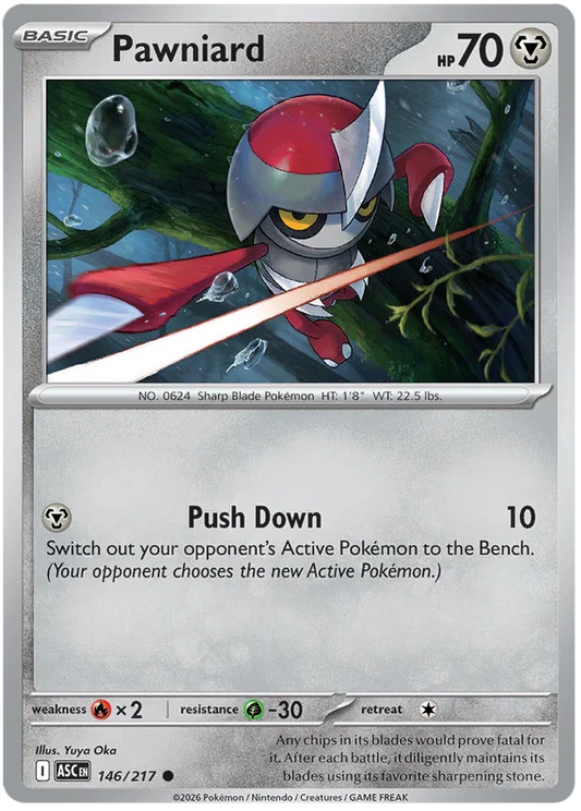 Pawniard common Pokémon kaart nummer 146 uit de Ascended Heroes set