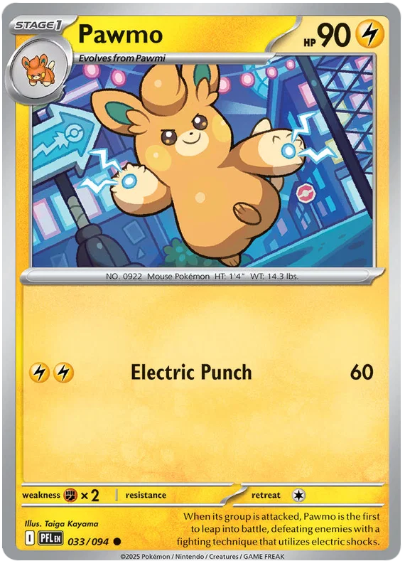 Plawmo common kaart nummer 033 uit de Phantasmal Flames Pokémon set