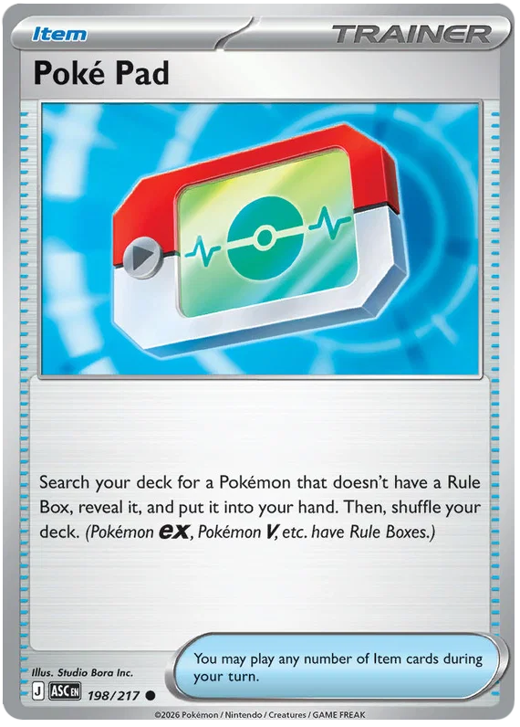 Poké Pad common item-kaart #198 uit de Pokémon set Ascended Heroes