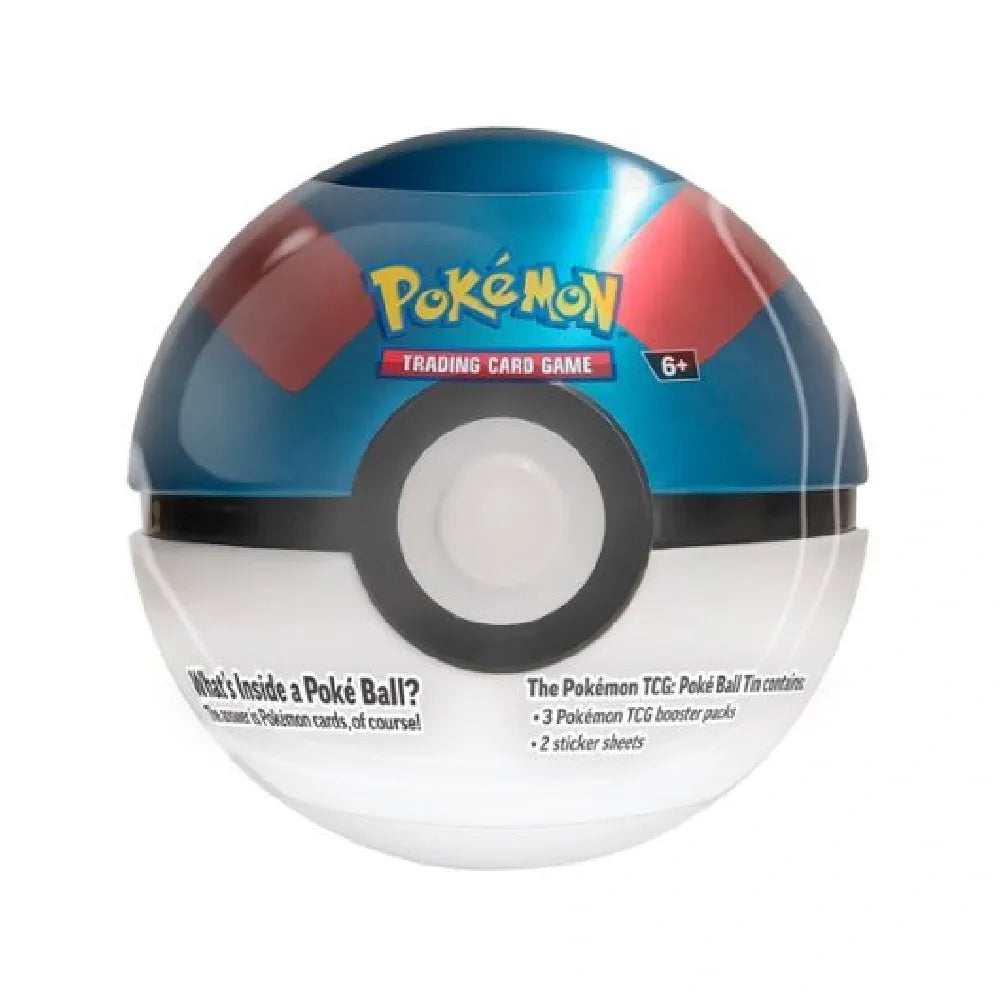 Pokéball Tin 2024 Reprint Great Ball met Pokémon boosterpacks en coin