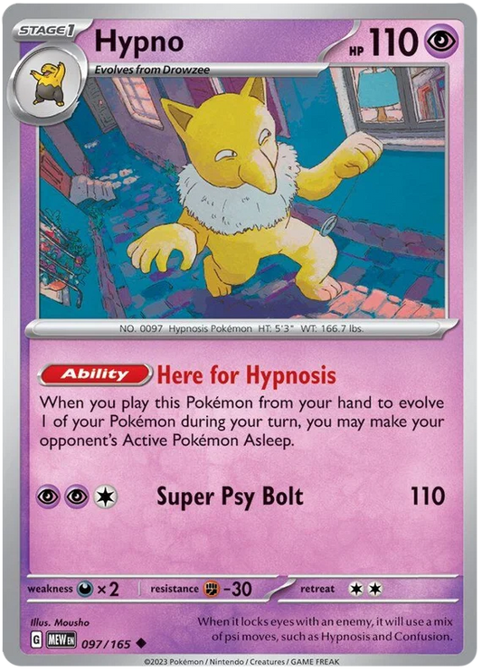 Pokémon 151 Hypno #097 common kaart uit de 151 set
