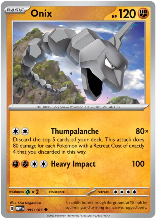 Onix #095 common kaart uit de Pokémon 151 set