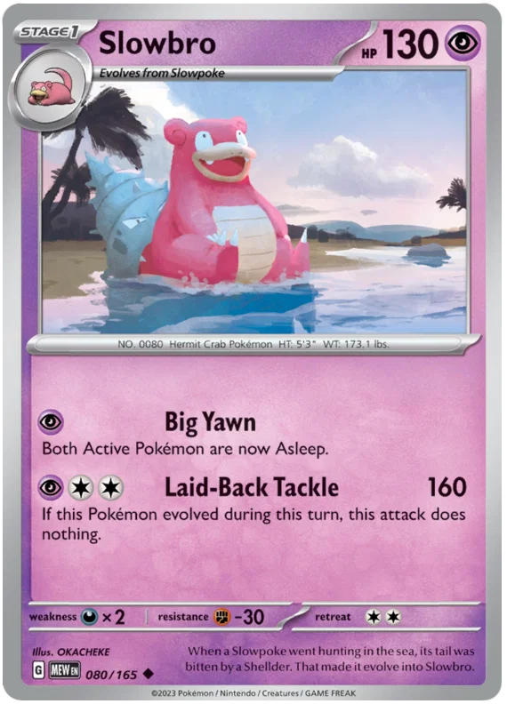 Slowbro common kaart #080 uit de Pokémon 151 set