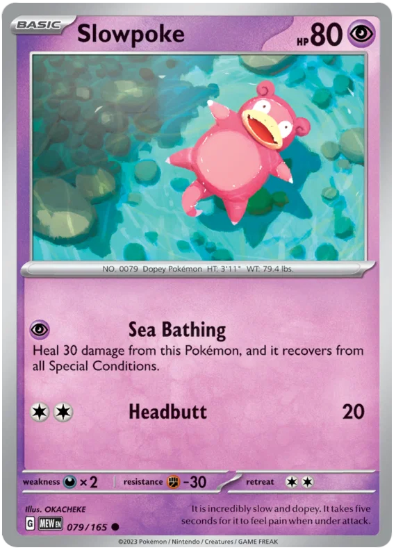 Slowpoke common kaart #079 uit de Pokémon 151 set