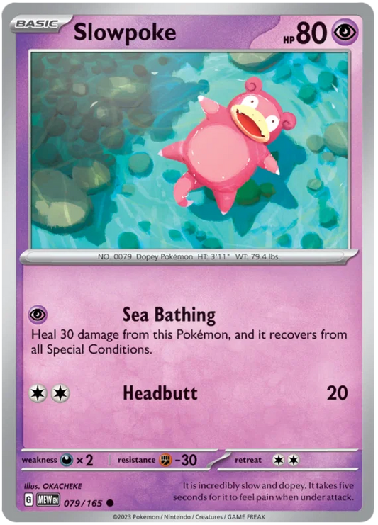 Slowpoke common kaart #079 uit de Pokémon 151 set