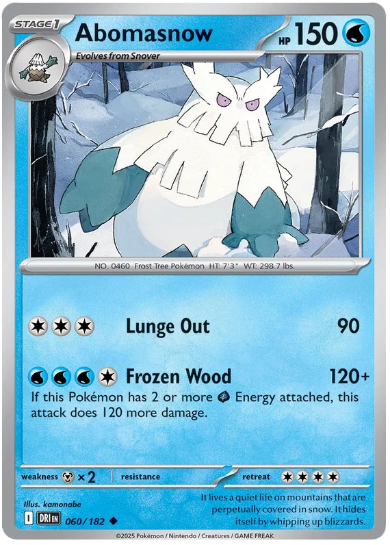 Abomasnow common kaart #060 uit de Pokémon Destined Rivals set