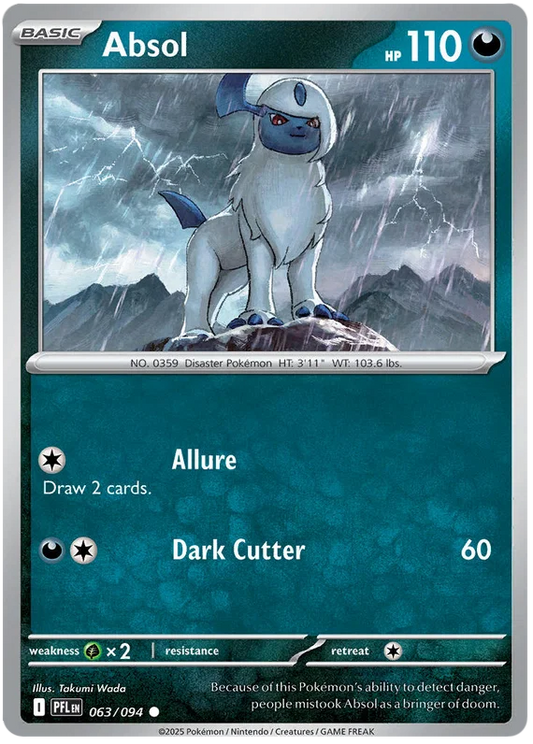 Pokémon Absol common kaart nummer 063 uit de Phantasmal Flames set