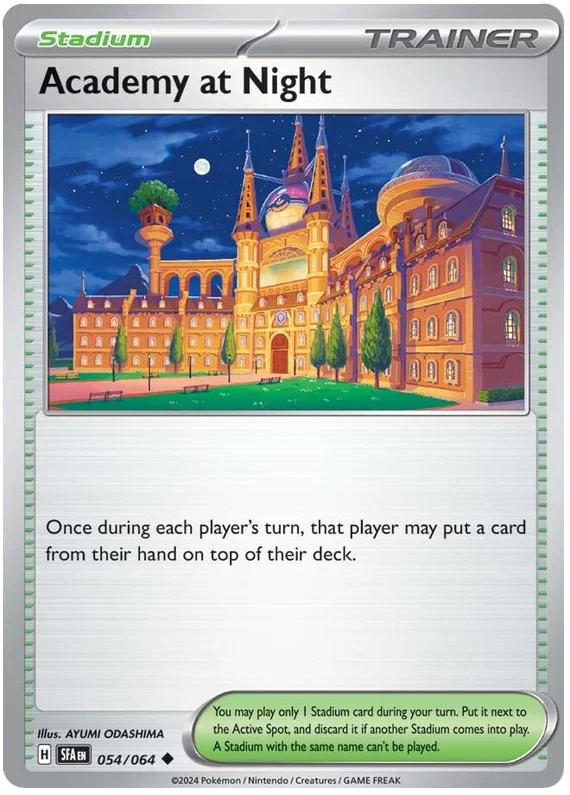Academy at Night trainerkaart #054 common uit de Pokémon Shrouded Fable set