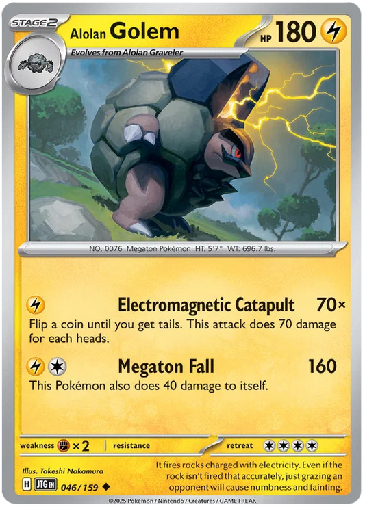 Alolan Golem common kaart #046 uit de Pokémon set Journey Together
