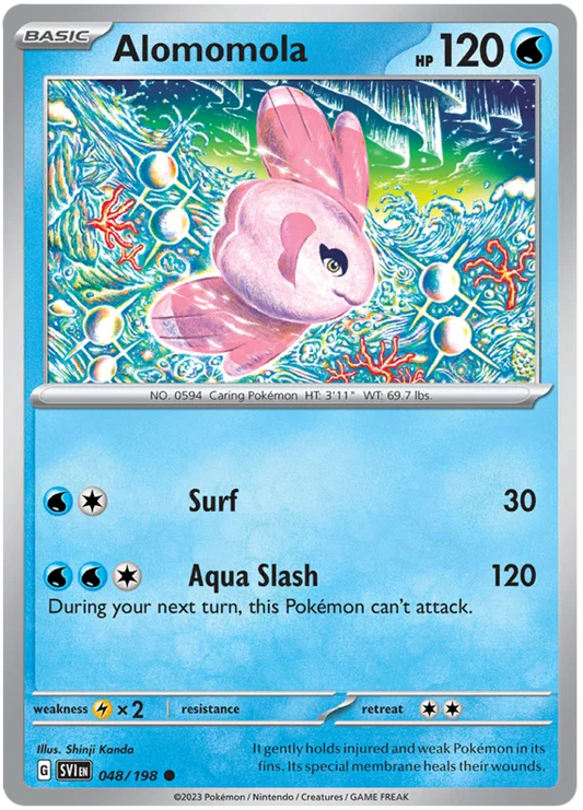 Alomomola common Pokémon kaart nummer 048 uit de Scarlet & Violet basisset