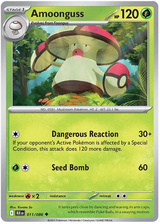 Pokémon Amoonguss #011 common kaart uit de Black Bolt set