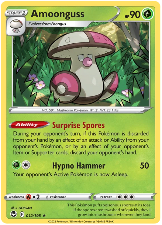Pokémon Amoonguss common kaart #012 uit de Silver Tempest set