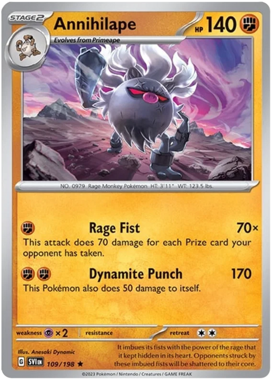 Annihilape Holo #109 losse kaart uit de Pokémon Scarlet & Violet set