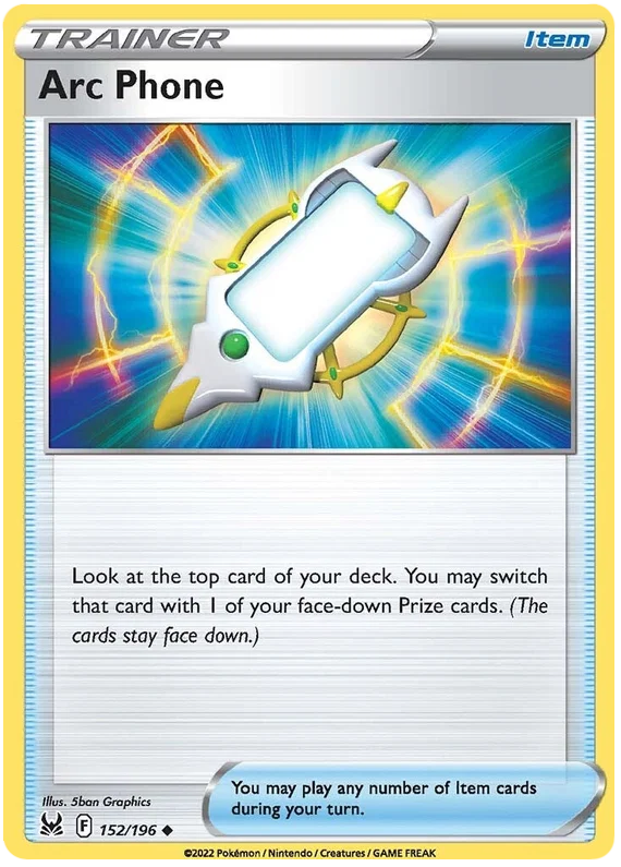 Pokémon Arc Phone trainerkaart 152/196 uit de Lost Origin set