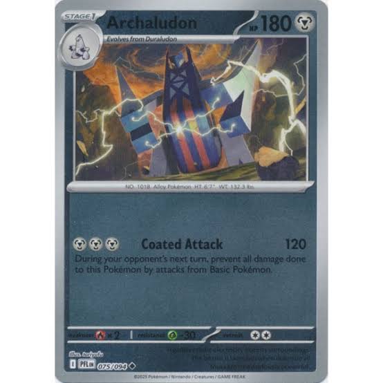 Archaludon #075 Reverse Holo kaart uit de Pokémon set Phantasmal Flames