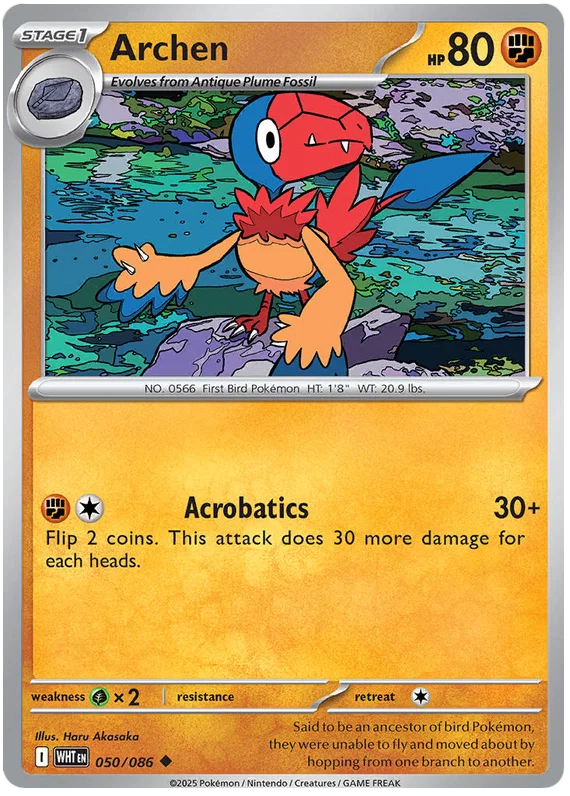 Pokémon Archen #050 common kaart uit de White Flare set