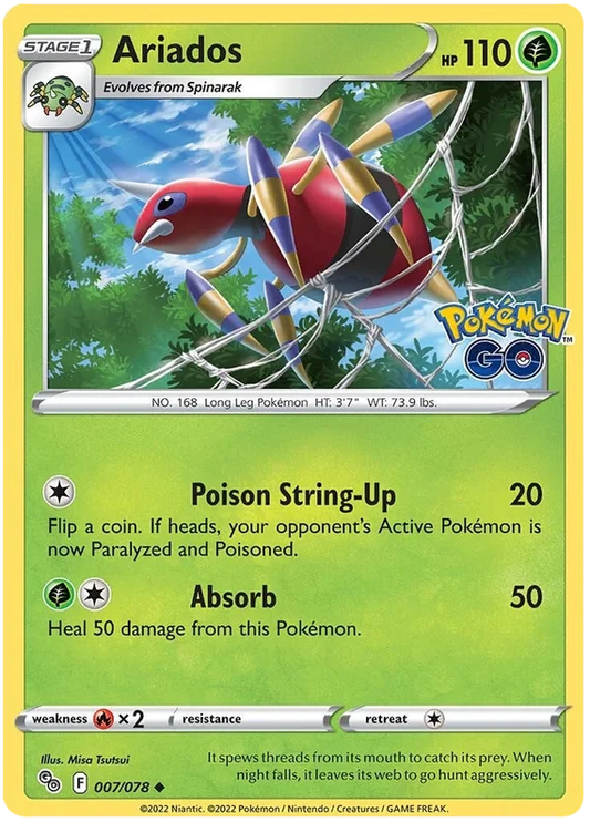 Ariados #007/078 common kaart uit de Pokemon GO set